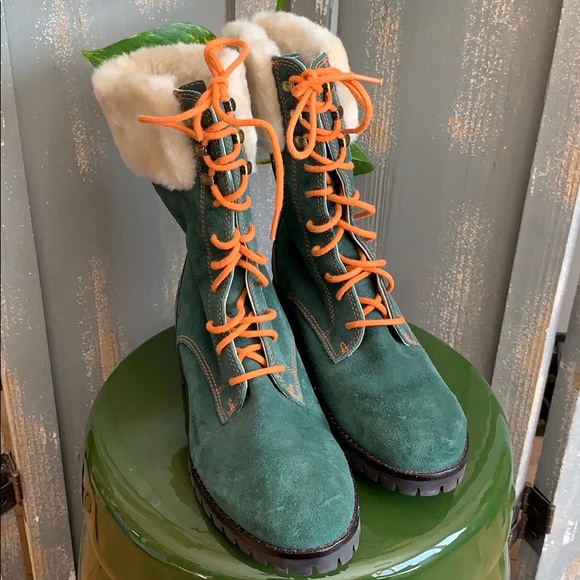 Cole Haan Waterproof Green Suede lace up boots - Picture 6 of 10